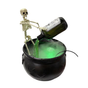 Halloween Decorations Indoor - Cauldron Halloween Decor with Magic Floating Potion Bottles and Diffuser - Black Plastic Witches Bowl Party Decor for Spooky Vintage Home Kitchen Table